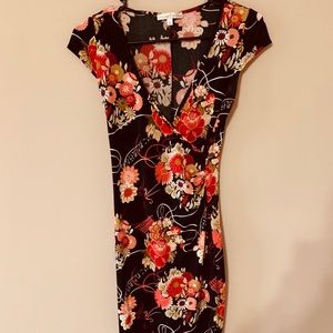 Vintage 70s Kimono Inspired Form Fitting Dress